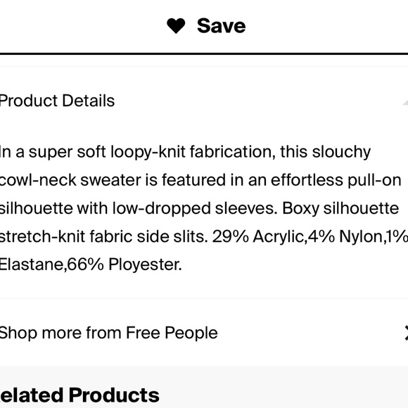 NWT FREE PEOPLE BF COZY COWL SLOUCHY SWEATER Z30-1 - Picture 8 of 12